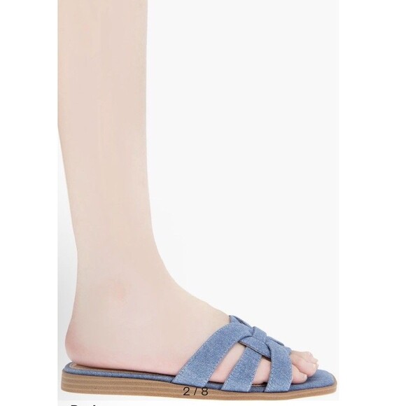 NEW BCBGeneration Sandals 9.5M Meltem Square Toe Denim Jean Slide Sandal Casual - Picture 3 of 13